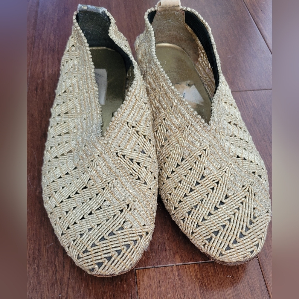 Elegant Gold Women's Loafers - Made in Italy